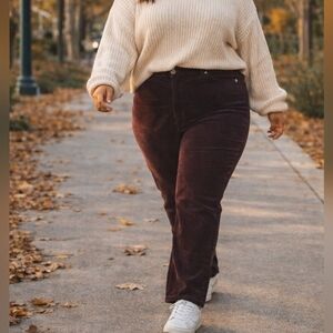 Levi’s 414 Classic Straight Corduroy Pants Plus Size Burgundy Cotton Blend
